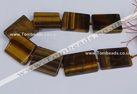 CTE1960 15.5 inches 35*45mm - 35*50mm rectangle yellow tiger eye beads