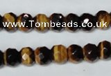 CTE197 15.5 inches 7*12mm faceted rondelle yellow tiger eye gemstone beads