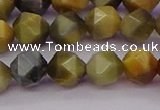 CTE1976 15.5 inches 8mm faceted nuggets golden & blue tiger eye beads