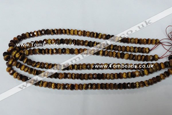 CTE198 15.5 inches 5*8mm faceted rondelle yellow tiger eye gemstone beads