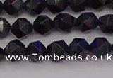 CTE1981 15.5 inches 6mm faceted nuggets blue tiger eye beads