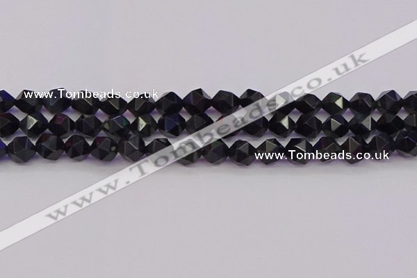 CTE1982 15.5 inches 8mm faceted nuggets blue tiger eye beads