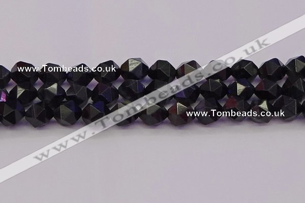 CTE1984 15.5 inches 12mm faceted nuggets blue tiger eye beads