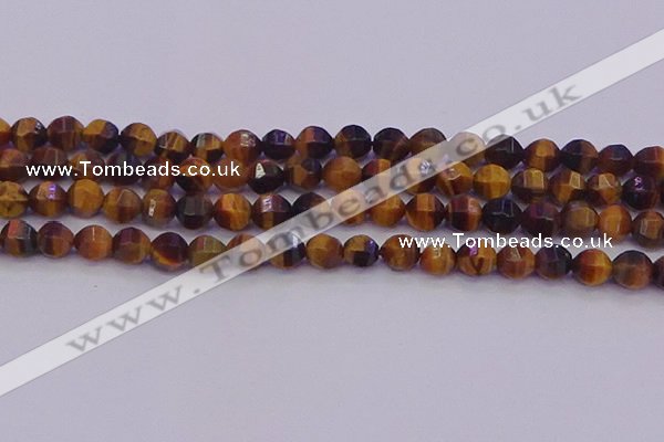 CTE1991 15.5 inches 6mm faceted round yellow tiger eye beads