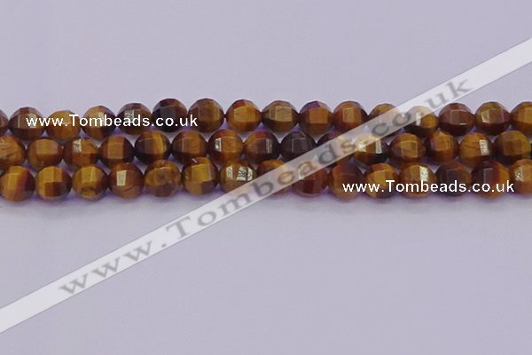 CTE1992 15.5 inches 8mm faceted round yellow tiger eye beads