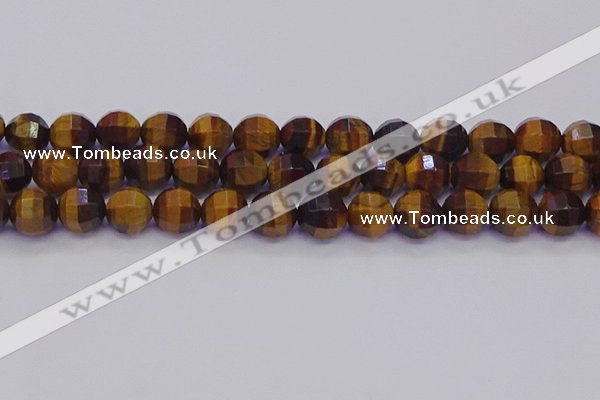 CTE1993 15.5 inches 10mm faceted round yellow tiger eye beads