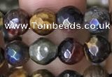 CTE2001 15.5 inches 6mm faceted round AB-color mixed tiger eye beads