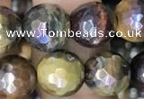 CTE2003 15.5 inches 10mm faceted round AB-color mixed tiger eye beads