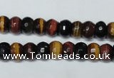 CTE201 15.5 inches 5*8mm faceted rondelle red & yellow tiger eye beads