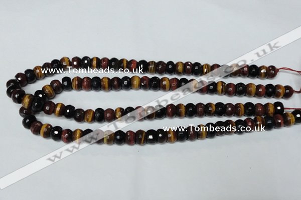 CTE201 15.5 inches 5*8mm faceted rondelle red & yellow tiger eye beads