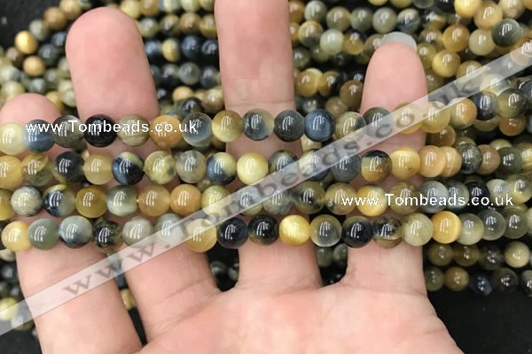 CTE2015 15.5 inches 6mm round golden & blue tiger eye beads wholesale