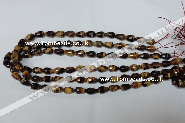 CTE204 15.5 inches 8*12mm faceted teardrop yellow tiger eye beads