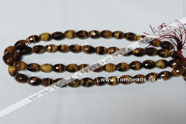 CTE206 15.5 inches 6*8mm faceted rice yellow tiger eye beads