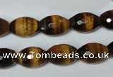 CTE208 15.5 inches 10*14mm faceted rice yellow tiger eye beads