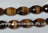 CTE208 15.5 inches 10*14mm faceted rice yellow tiger eye beads