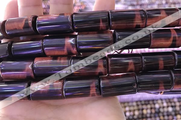 CTE2081 15.5 inches 12*21mm tube red tiger eye beads wholesale