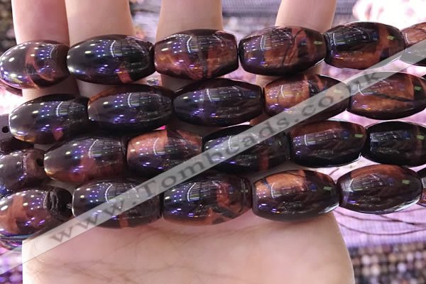 CTE2082 15.5 inches 12*21mm rice red tiger eye beads wholesale