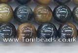 CTE2085 15.5 inches 6mm round AB-color blue & yellow tiger eye beads