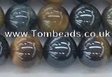 CTE2086 15.5 inches 8mm round AB-color blue & yellow tiger eye beads