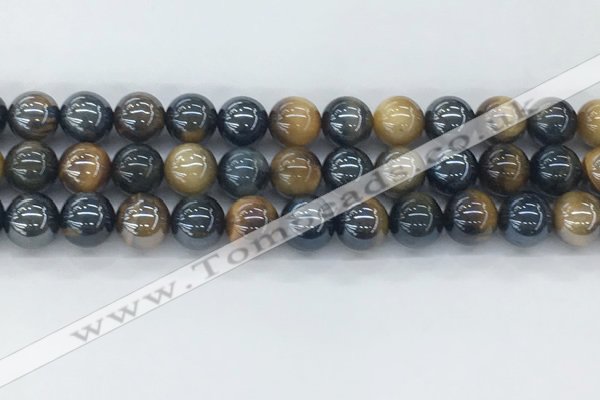 CTE2087 15.5 inches 10mm round AB-color blue & yellow tiger eye beads