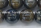 CTE2089 15.5 inches 14mm round AB-color blue & yellow tiger eye beads