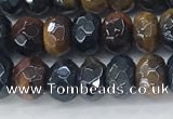 CTE2101 15.5 inches 4*6mm faceted rondelle AB-color mixed tiger eye beads