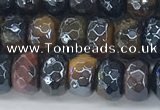 CTE2102 15.5 inches 5*8mm faceted rondelle AB-color mixed tiger eye beads