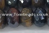 CTE2106 10*16mm faceted rondelle AB-color mixed tiger eye beads