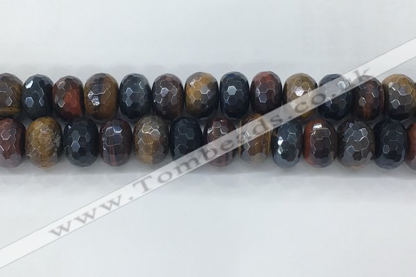 CTE2107 12*18mm faceted rondelle AB-color mixed tiger eye beads