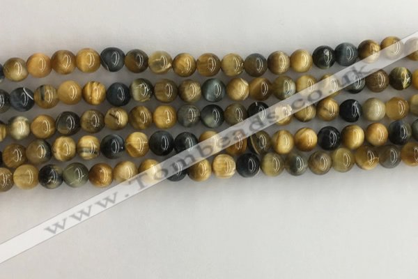 CTE2120 15.5 inches 6mm round golden & blue tiger eye beads