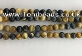 CTE2121 15.5 inches 8mm round golden & blue tiger eye beads