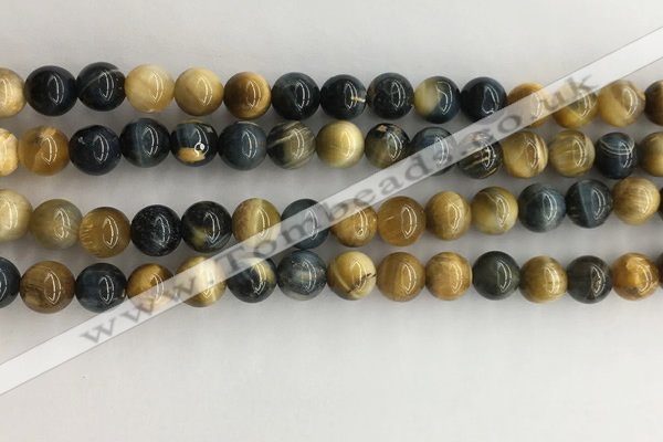 CTE2121 15.5 inches 8mm round golden & blue tiger eye beads