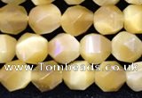 CTE2135 15.5 inches 6mm faceted nuggets golden tiger eye beads