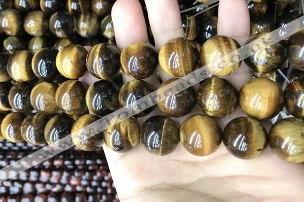 CTE2154 15.5 inches 20mm round yellow tiger eye beads wholesale