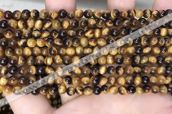 CTE2156 15.5 inches 4mm round yellow tiger eye gemstone beads