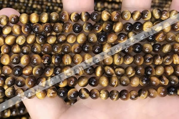 CTE2157 15.5 inches 5mm round yellow tiger eye gemstone beads