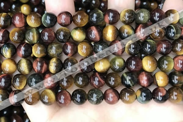 CTE2202 15.5 inches 8mm round mixed tiger eye gemstone beads