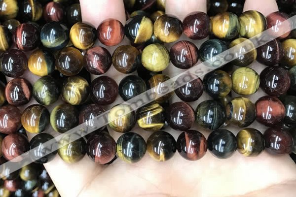 CTE2204 15.5 inches 12mm round mixed tiger eye gemstone beads