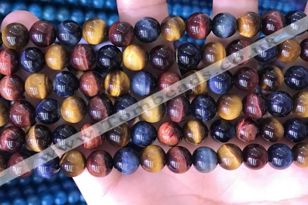 CTE2212 15.5 inches 10mm round colorful tiger eye beads wholesale