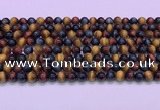 CTE2219 15.5 inches 6mm round colorful tiger eye gemstone beads