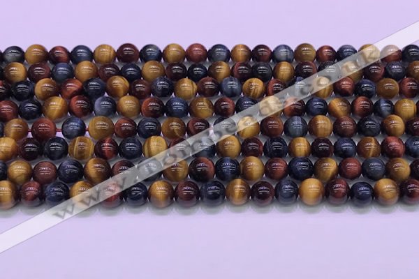 CTE2219 15.5 inches 6mm round colorful tiger eye gemstone beads