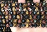 CTE2227 15.5 inches 8mm faceted round colorful tiger eye beads