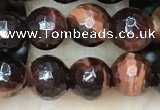 CTE2237 15.5 inches 6mm faceted round red tiger eye beads