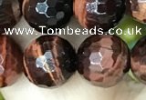 CTE2239 15.5 inches 10mm faceted round red tiger eye beads