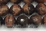 CTE2255 15 inches 8mm faceted round red tiger eye beads
