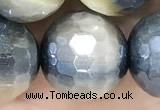 CTE2263 15 inches 12mm faceted round AB-color golden & blue tiger eye beads