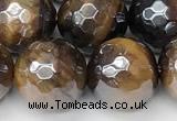 CTE2273 15 inches 12mm faceted round AB-color yellow tiger eye beads