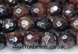 CTE2280 15 inches 6mm faceted round AB-color red tiger eye beads