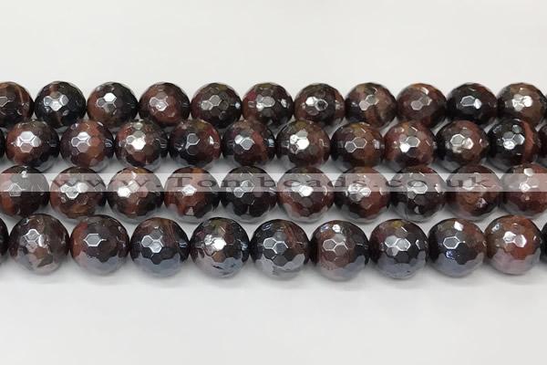 CTE2283 15 inches 12mm faceted round AB-color red tiger eye beads