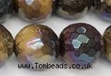 CTE2288 15 inches 12mm faceted round AB-color colorful tiger eye beads